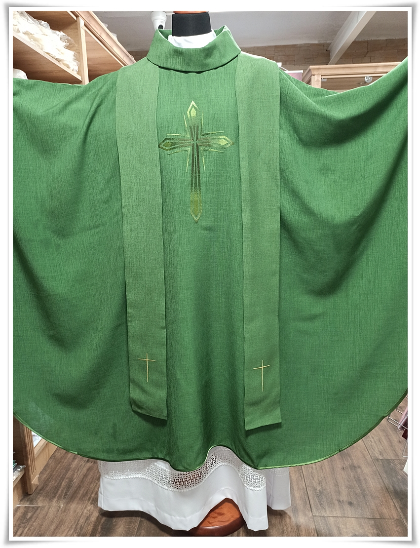ornat kapłański, ornat zielony, ornat gotycki, ornat liturgiczny, szaty liturgiczne, 